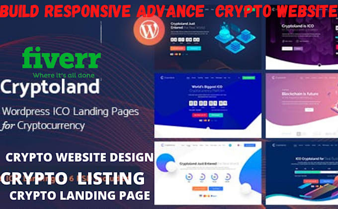 create crypto website, crypto currency landing page, build exchange website