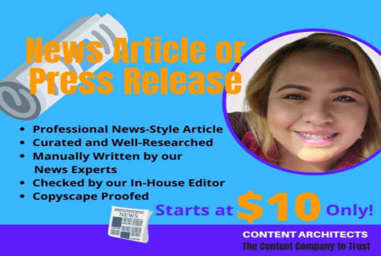 write a news article or a press release