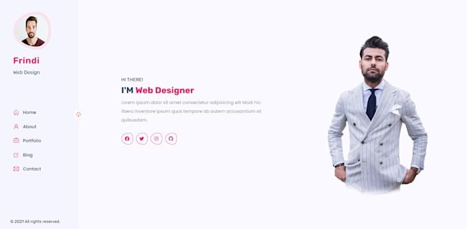 Person portfolio responsive html css javascript by Simofrindi | Fiverr
