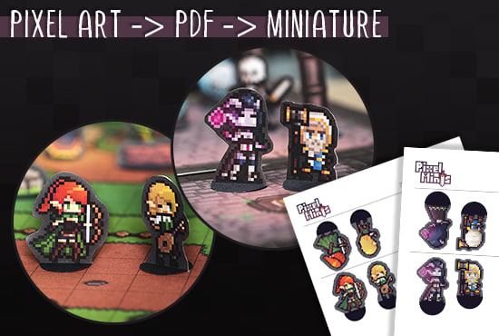Make your dnd character a paper pixel art miniature