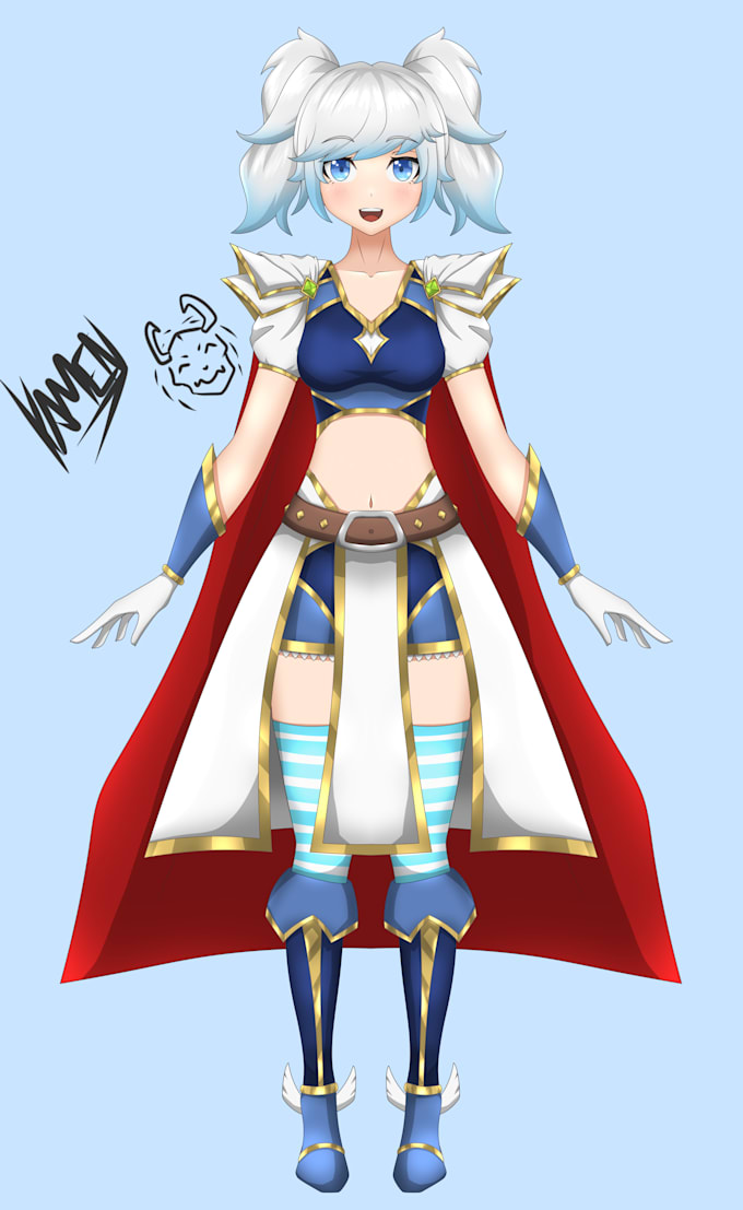 draw a professional live2d vtuber avatar