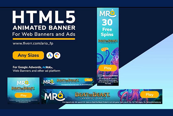 design html5 animated banner and display ads