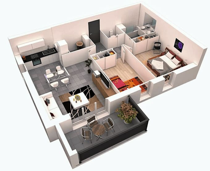 create 3d floor plan and rendering