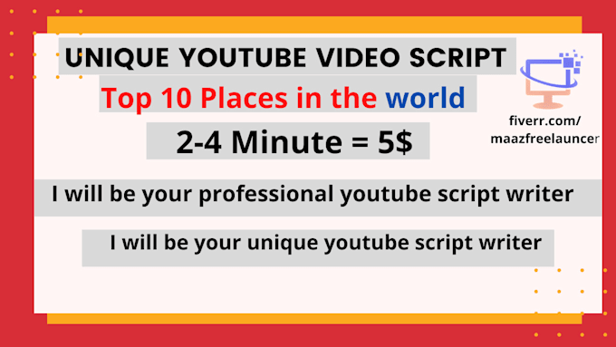 be your script writer, video scripts for youtube