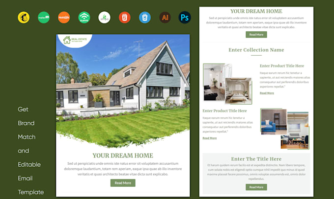design modern editable klaviyo email template or set flows