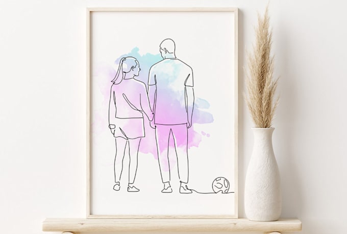 draw couple and wedding portrait drawing