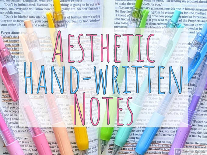 Handwritten aesthetic notes with zebra mildliners by Kaysleedecker | Fiverr
