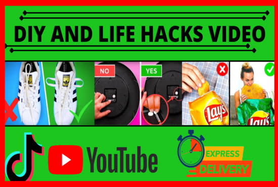create  DIY and lifehacks video for youtube and social media