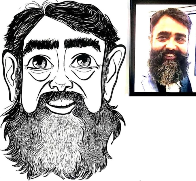 Make black and white caricatures and cartoon sketches by Devanshiiiart