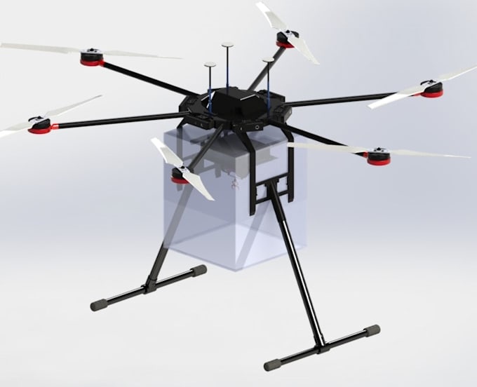 design a 3d model of a delivery drone