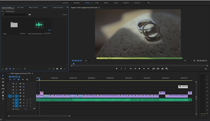 do professional wedding video editing with cinematic touchup