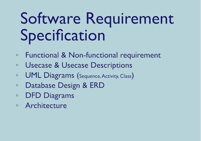 draft software requirement specifications