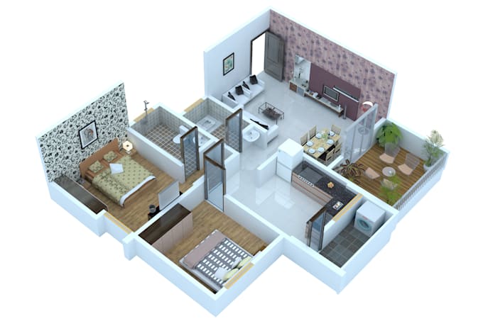 make realistic 3d floor plan in sketchup