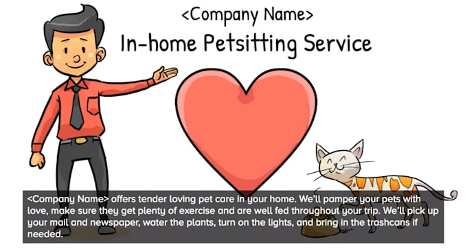 create a pet sitting animation video