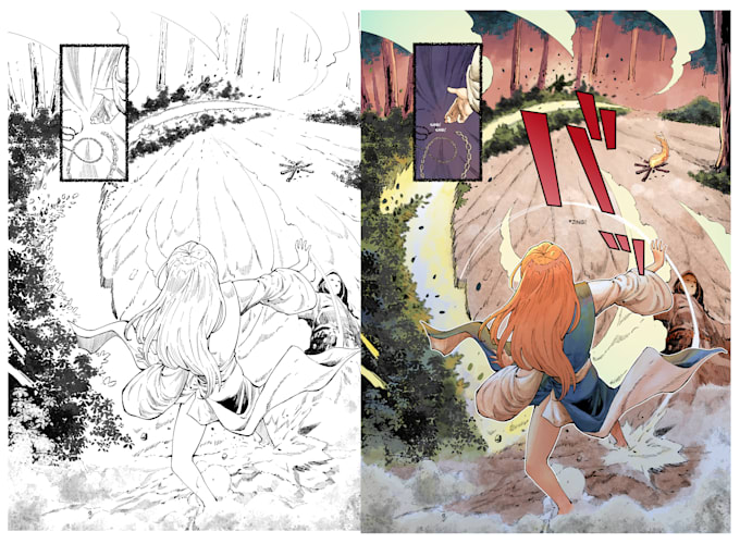 create shonen manga in black and white or full color
