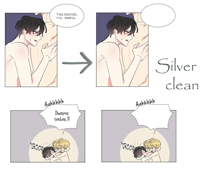 clean, redraw typeset, mangas manhwa web comic or wallpapers