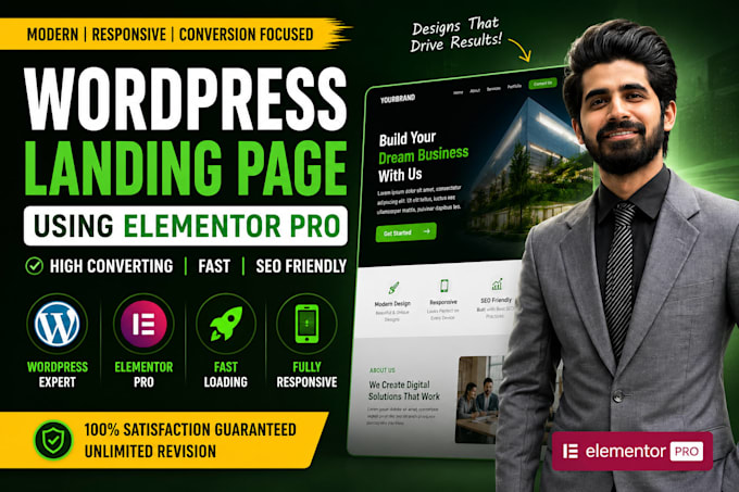 design a flawless wordpress landing page using elementor pro
