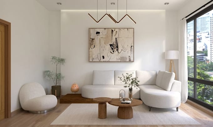 do interior design of house apartment realistic interior render sketchup, vray