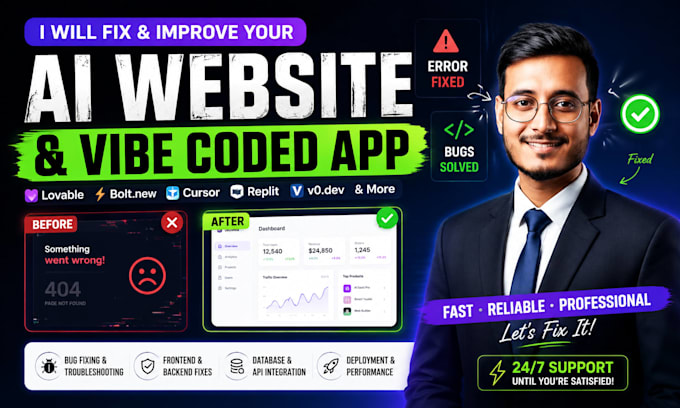 fix and improve ai generated websites and vibe coded apps