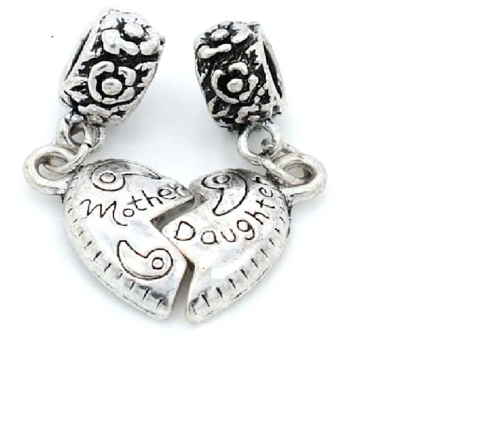 Send mother daughter heart bead charm for bracelet by Tn1221 Fiverr