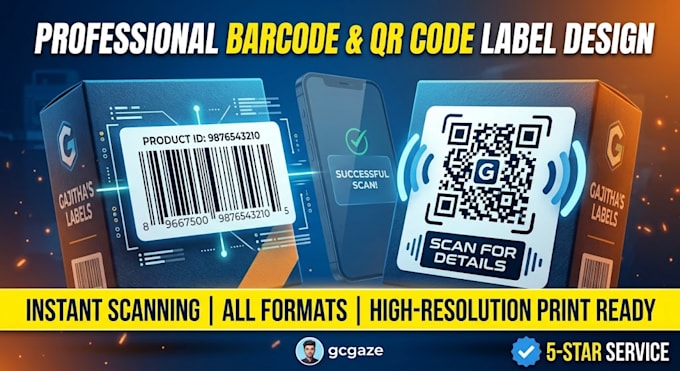 create professional product barcode and qr code label design