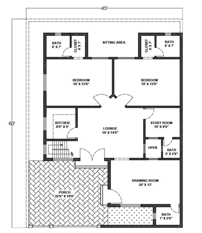 Do 2d Floor Plan In Autocad Or Sketchup By Huzaifayaqoob Fiverr