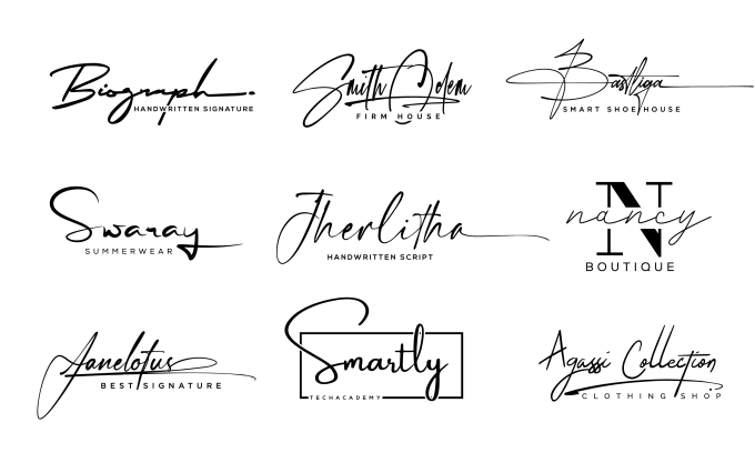 Design-handschrift, skript, unterschrift, kursivschrift, hochzeit, handgeschriebenes  logo