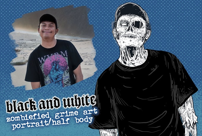 turn your photo into zombie face grime style