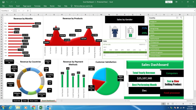 Create Dynamic Dashboard Using Ms Excel By Rashidamir1988 Fiverr 6915