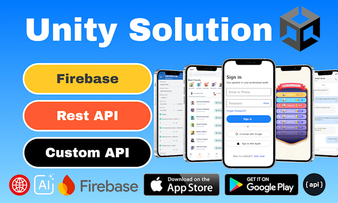 Integrate firebase and api in unity by Way2tushar | Fiverr