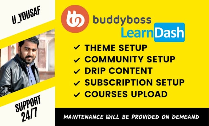 build learndash buddyboss website with membership