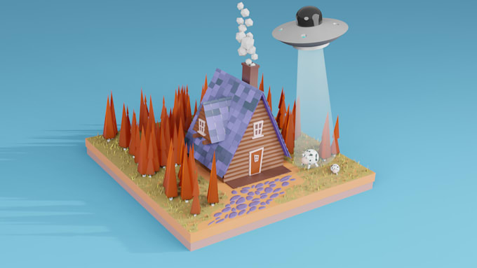 make 3d cartoon character, animate, add music