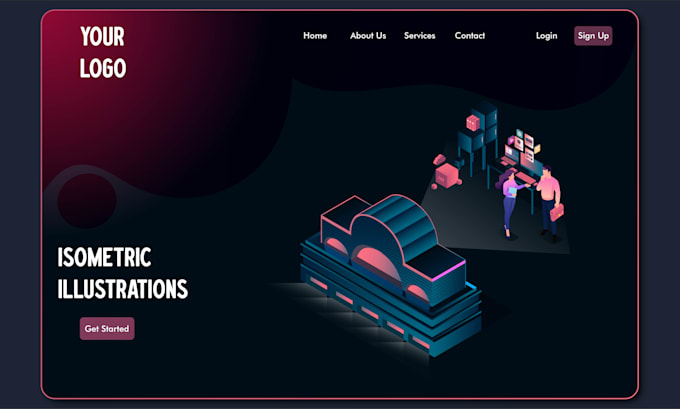 design isometric infographic illustration