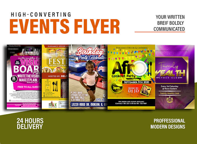 create quality flyer design, event flyer, social media design quickly