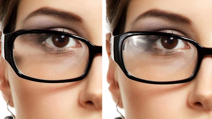 remove glare or reflections from glasses