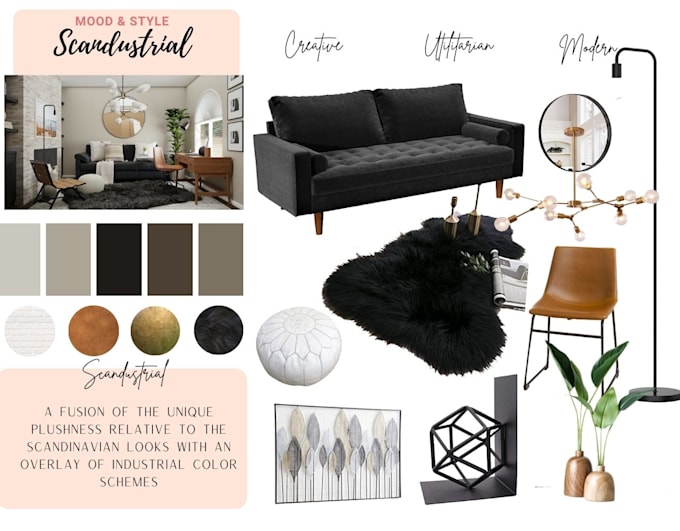do an interior design mood board