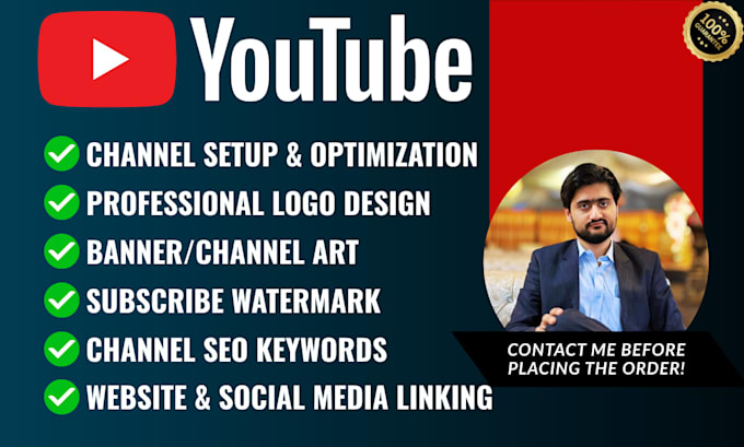 setup and optimize your youtube channel with logo, banner, SEO