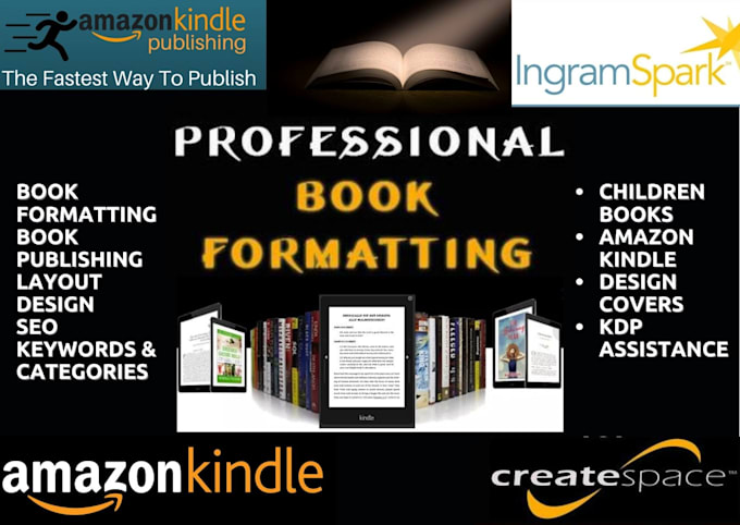format and publish books for amazon KDP or kindle direct publishing