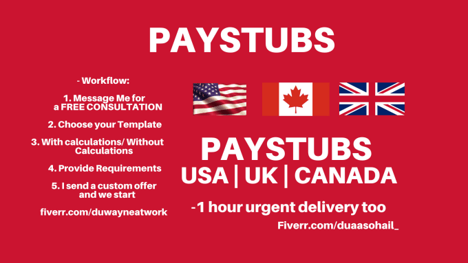 I will create paystubs for self employed and contractors