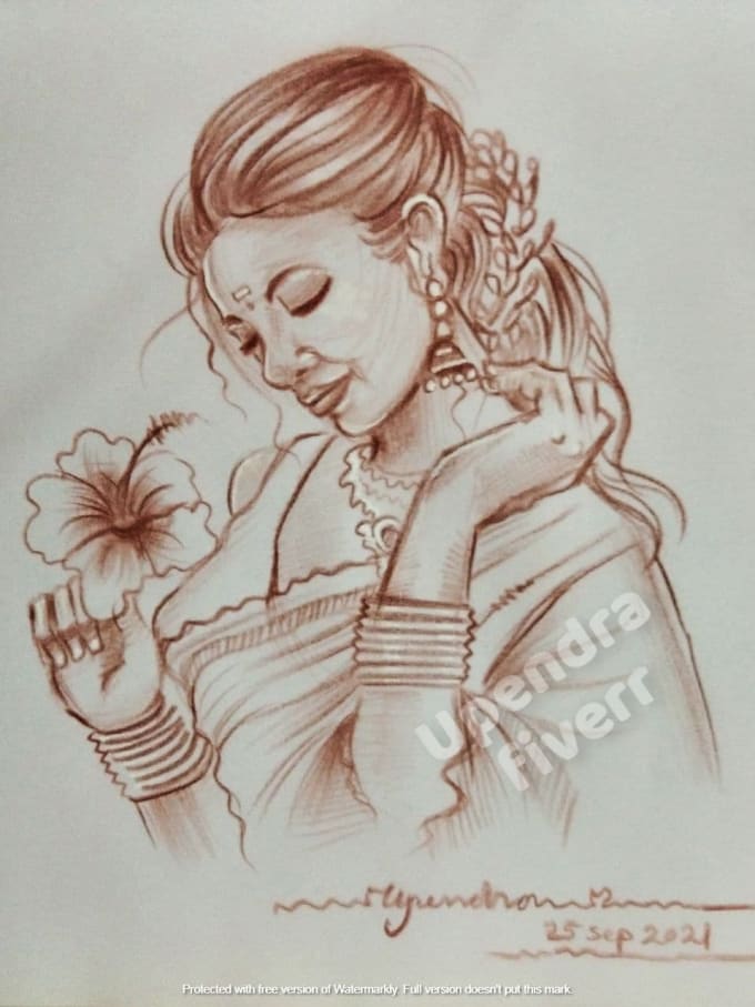 How to Draw a girl with beautiful Lehenga  easy drawing step by step  sam  drawing academy  YouTube