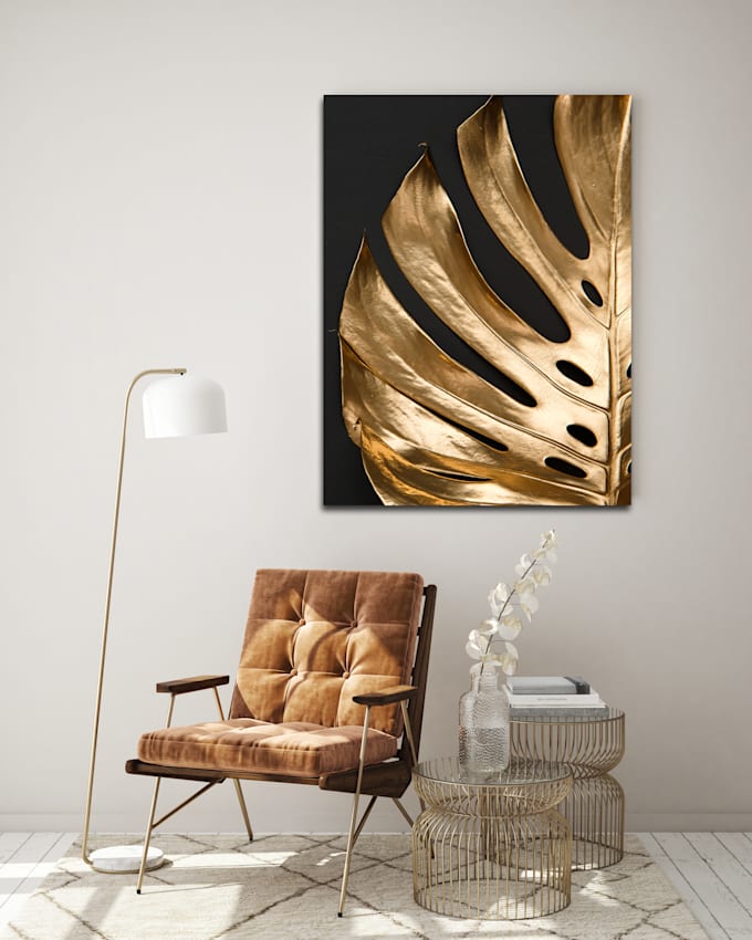 create realistic and 3d mockup for canvas wall art