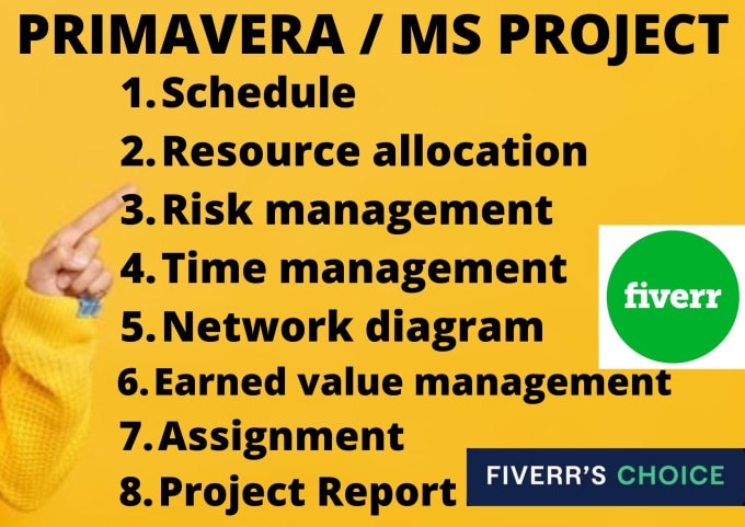 I will do gantt chart wbs primavera ms project schedule assignment resource allocation