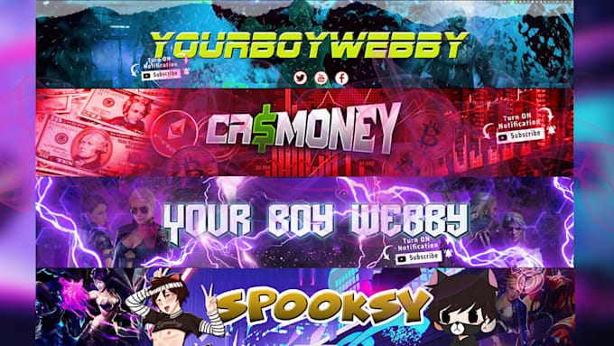 create an awesome youtube banner and logo design
