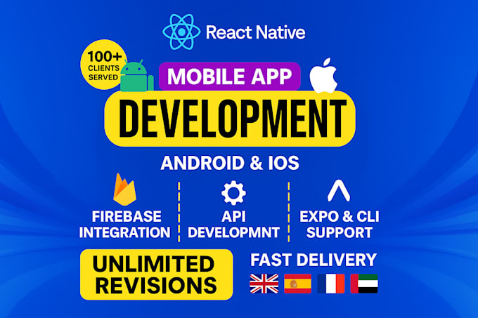 develop cross platform react native app for android and ios