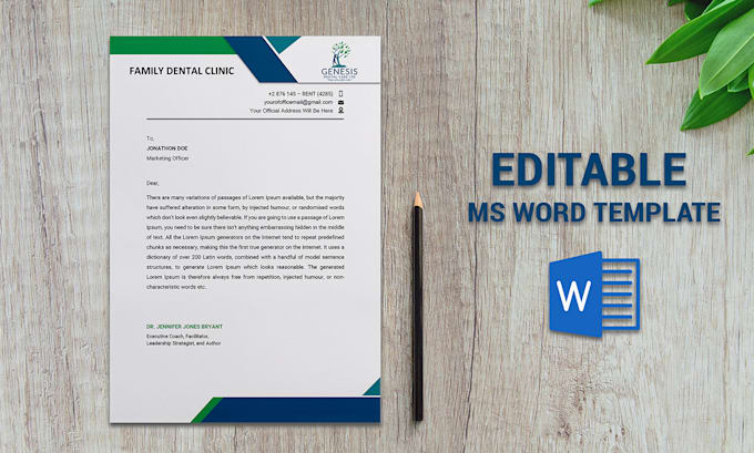 design professional business letterhead, invoice, and stationery in word
