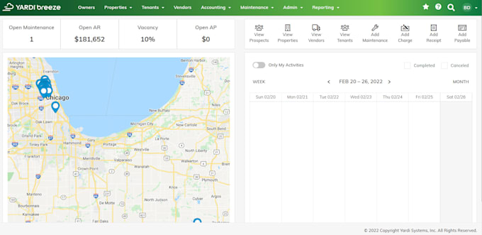 do bookkeeping and accounting on yardi breeze