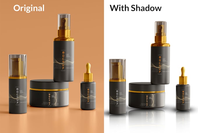 product background remove and retouching service with shadow