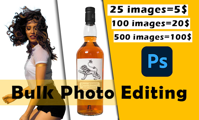 do bulk image background removal and photoshop editing