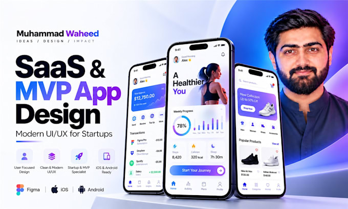 design mobile app UI UX in figma for saas and startup mvp