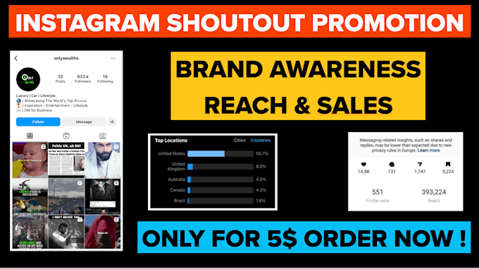 do shoutout promotion on 950k luxury page
